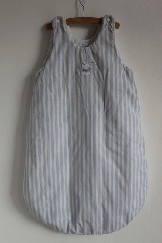 tweedehands gestreepte blauw-witte jacadi slaapzak 83 cm