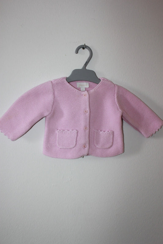tweedehands roze katoenen vest van jacadi in maat 62 voor een baby meisje
