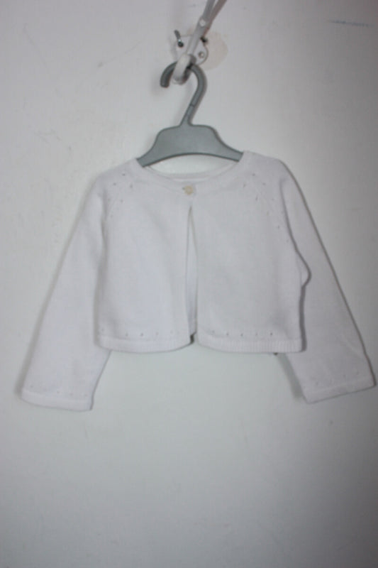 tweedehands wit katoenen vest in maat 74 voor een baby meisje