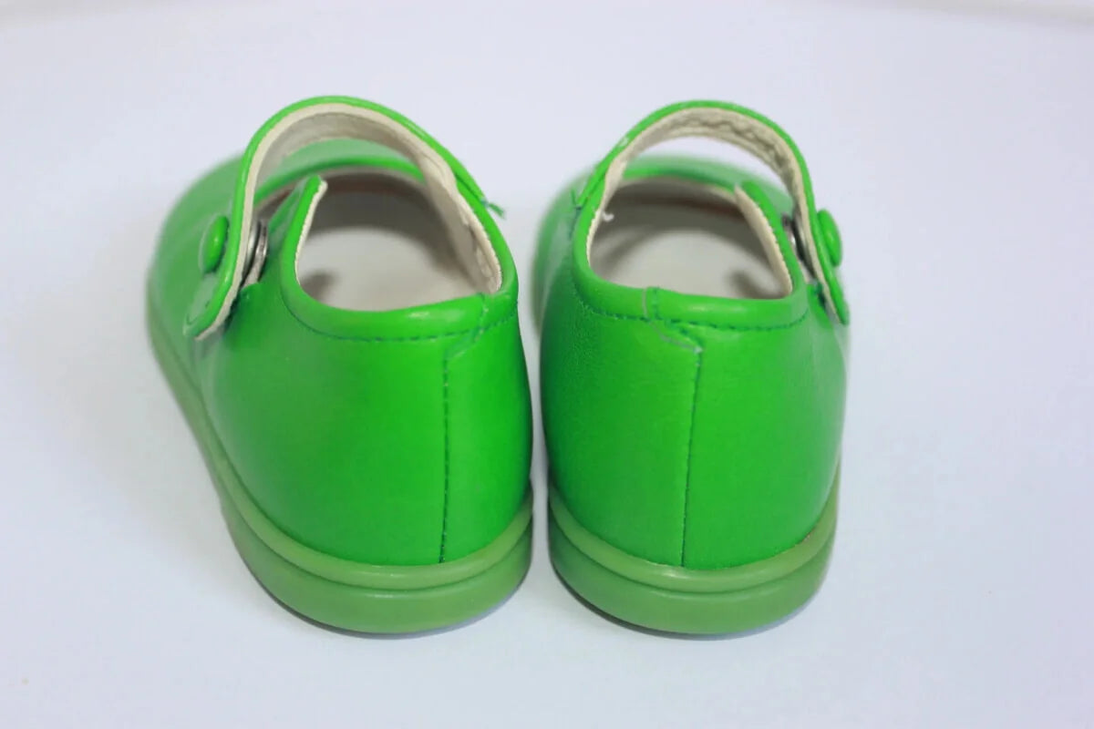 tweedehands-groene-leren-schoenen-eli-maat-19-baby-meisje