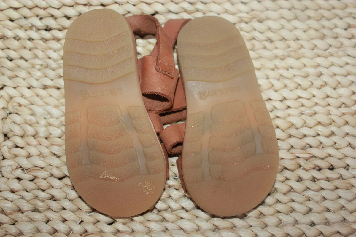 tweedehands-lichtbruine-leren-unisex-sandalen-maat-20-baby-zara