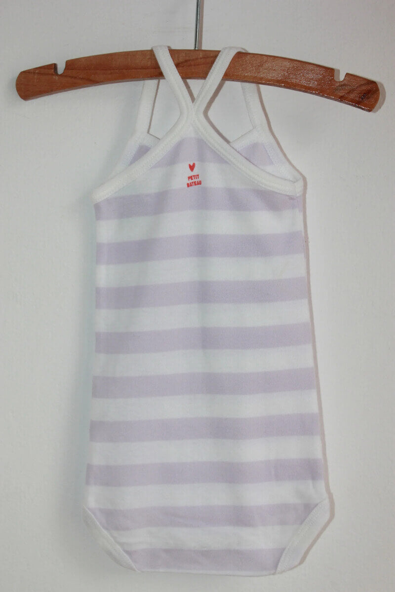 tweedehands-gestreepte-petitbateau-romper-schouderbandjes-maat-74-baby-meisje