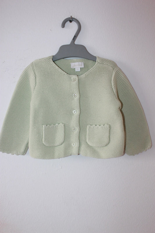 tweedehands lichtgroen katoenen vest van jacadi maat 68 voor een baby meisje