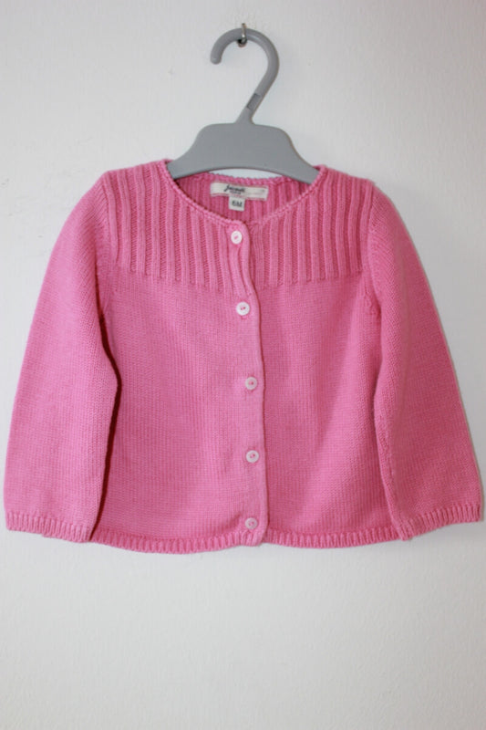 tweedehands roze katoenen vest van jacadi in maat 68 voor een baby meisje
