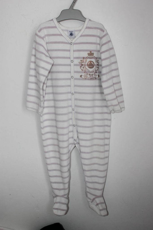 tweedehands-lila-wit-koper-velours-gestreept-boxpakje-maat-80-petit-bateau