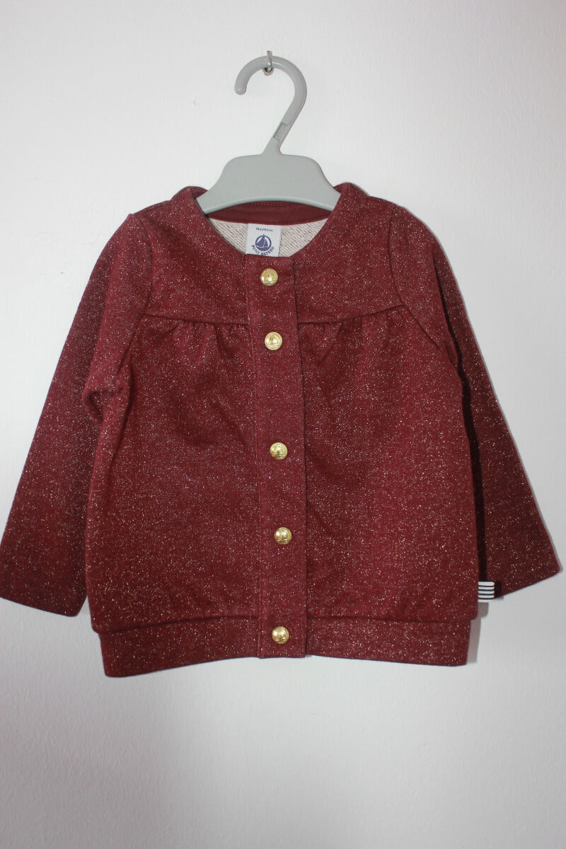 bordeaux-vest-gouden-glitter-maat-74-baby-petit-bateau