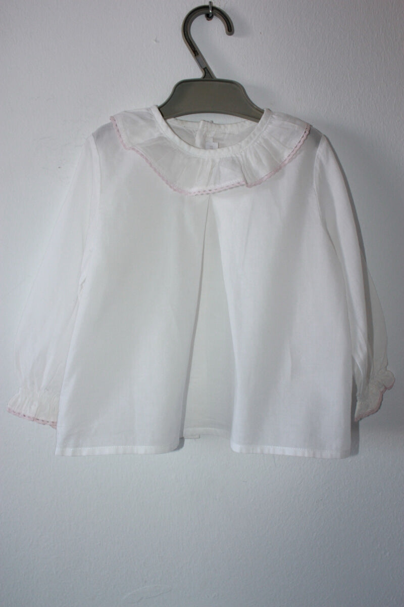 blouse-wit-roze-volantkraagje-lange-mouwen-maat-74-baby-class