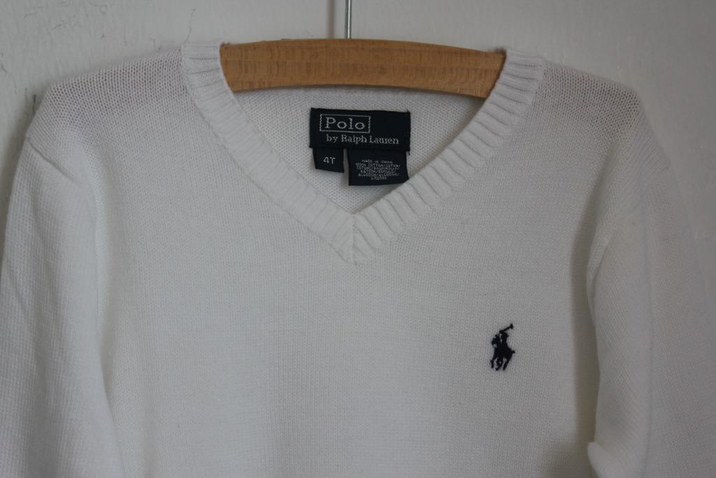 witte-trui-v-hals-maat-104-ralph-lauren