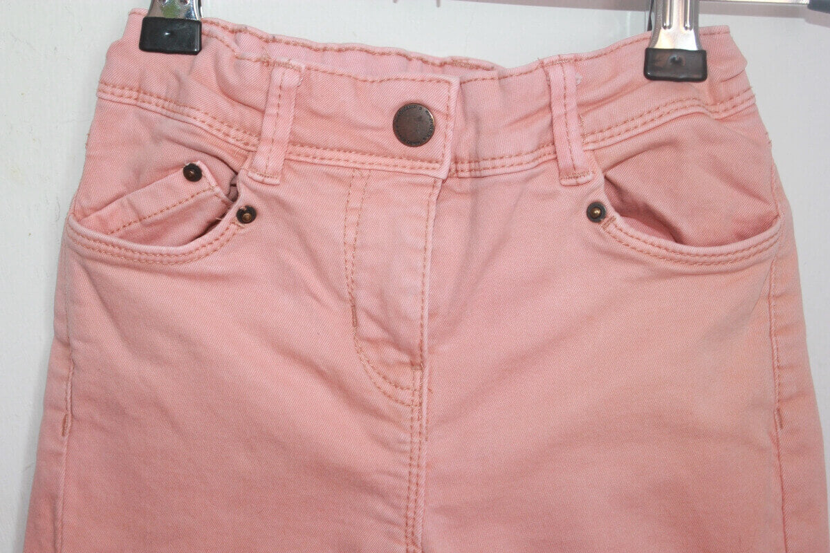 tweedehands-zalmroze-broek-maat-116-kiabi